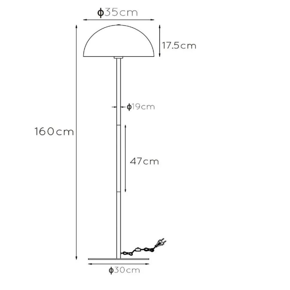 Vloerlamp Siemon van staal, Ø 35 cm, okergeel