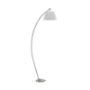 Vloerlamp Sinea, zilver/zilver, hoogte 110 cm, ijzer, textiel