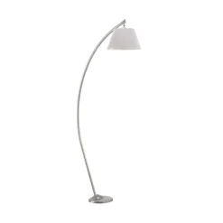 Vloerlamp Sinea, zilver/zilver, hoogte 110 cm, ijzer, textiel