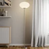 Vloerlamp Sonika, 175 cm, nikkelkleurig, glas, E27