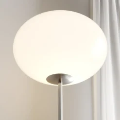 Vloerlamp Sonika, 175 cm, nikkelkleurig, glas, E27