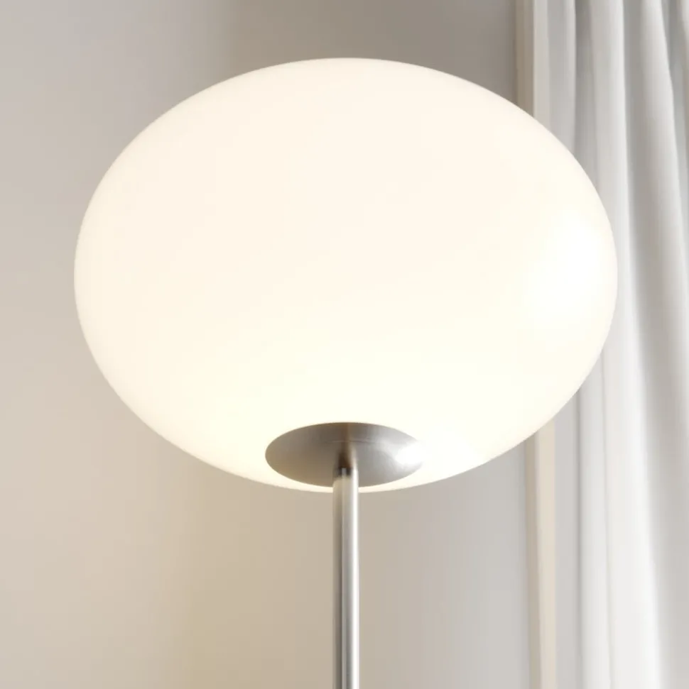 Vloerlamp Sonika, 175 cm, nikkelkleurig, glas, E27
