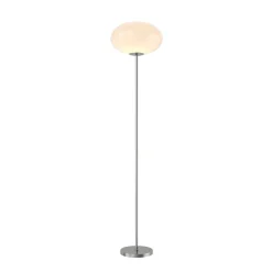 Vloerlamp Sonika, 175 cm, nikkelkleurig, glas, E27