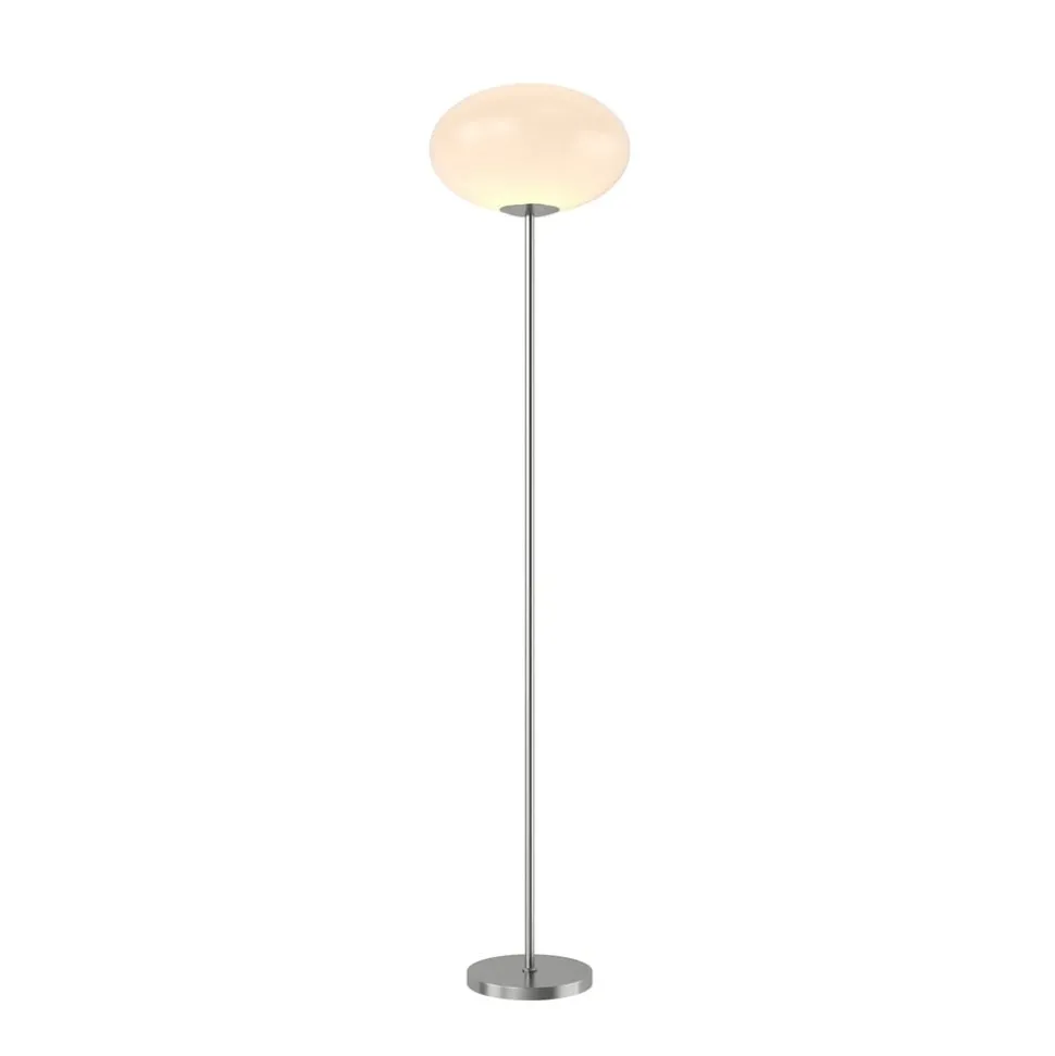 Vloerlamp Sonika, 175 cm, nikkelkleurig, glas, E27