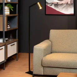 Vloerlamp Sybil draai- en zwenkbaar zwart/goud