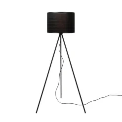 Vloerlamp Tagalog van bamboe, zwart, driebeen