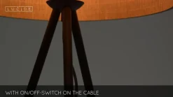 Vloerlamp Tagalog van bamboe, zwart, driebeen