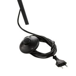 Vloerlamp Tago, driepoot, kap zwart/goud