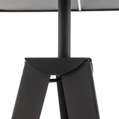 Vloerlamp Tago, driepoot, kap zwart/zilver