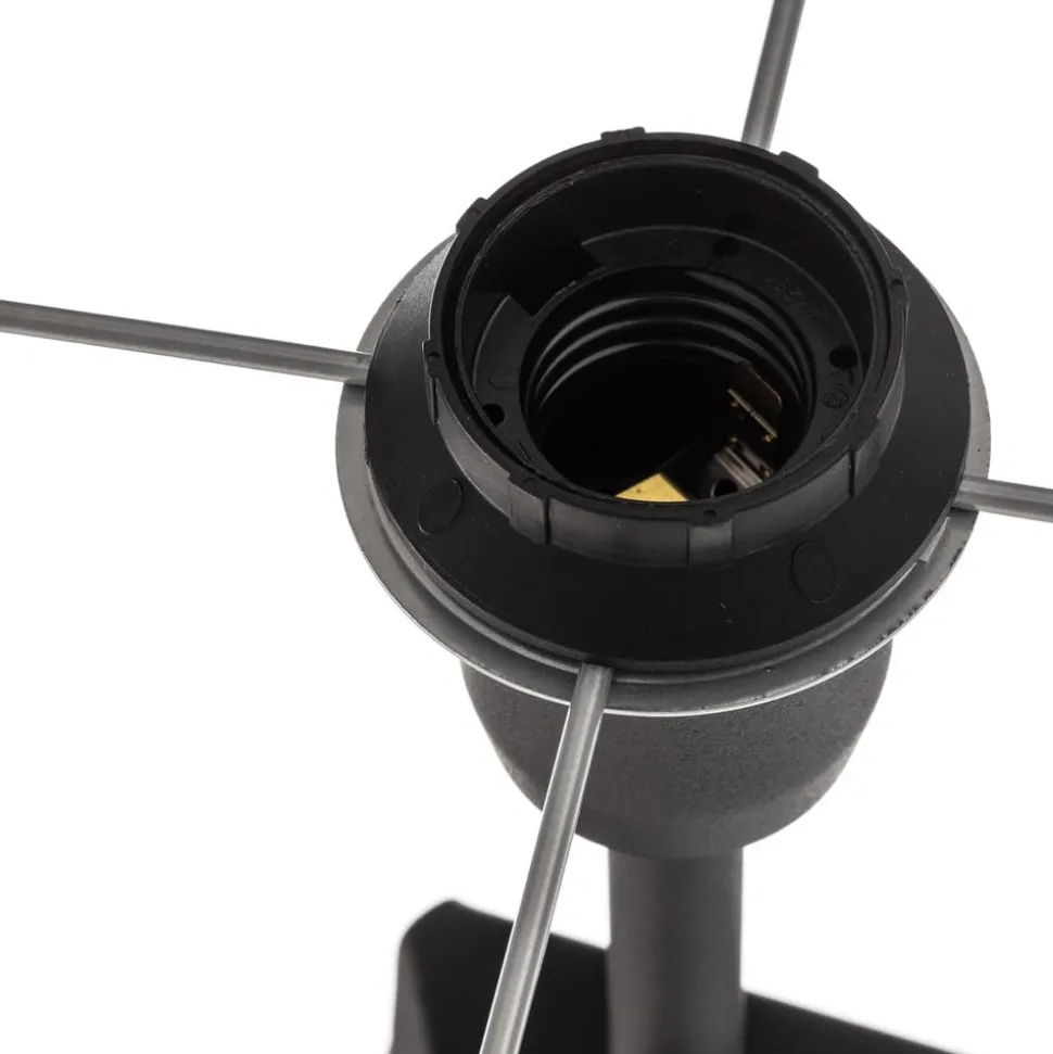 Vloerlamp Tago, driepoot, kap zwart/zilver