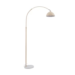 Vloerlamp Tonka, beige, metaal/marmer, 180 cm, E27