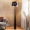 Vloerlamp Totem LS met chroom-finish, zwart