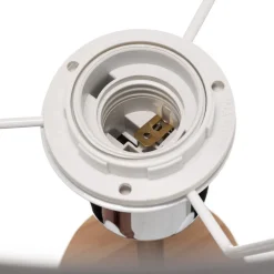 Vloerlamp Vaio driepoot houten frame, witte kap