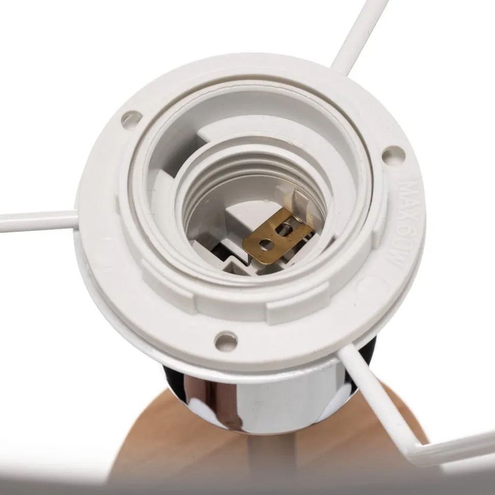 Vloerlamp Vaio driepoot houten frame, witte kap