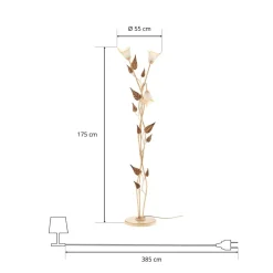 Vloerlamp Vanda in Florentijnse stijl, ivoor