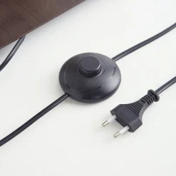 Vloerlamp Vera met stoffen kap en steendecor