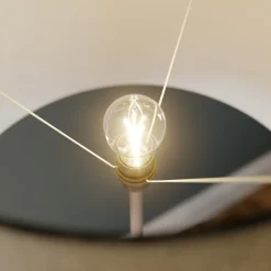 Vloerlamp Vera met stoffen kap en steendecor