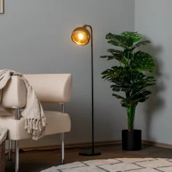 Vloerlamp Yildo 6906 Kantelbare kap zwart/koper