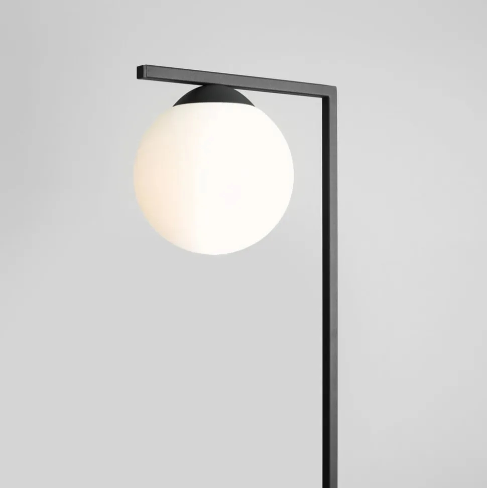 Vloerlamp Zac met bolvormige kap, zwart