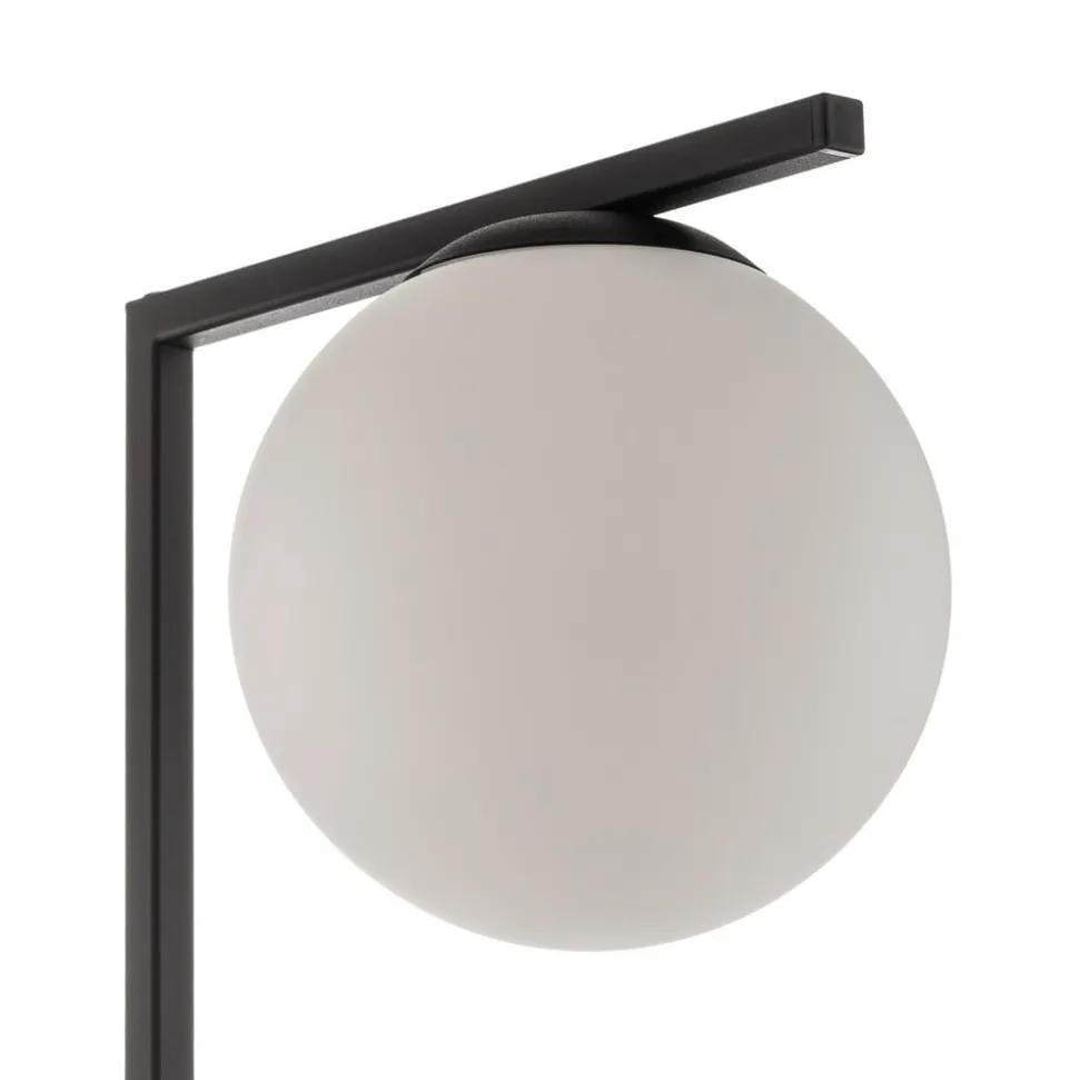 Vloerlamp Zac met bolvormige kap, zwart