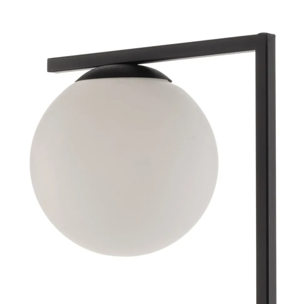 Vloerlamp Zac met bolvormige kap, zwart