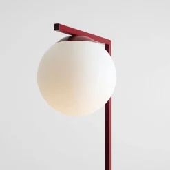 Vloerlamp Zac, opaal/wijnrood, 1-lamp