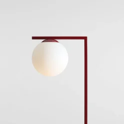 Vloerlamp Zac, opaal/wijnrood, 1-lamp