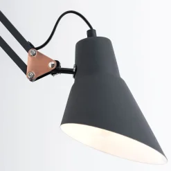 Vrijgezelle wandlamp met veerbalanser en schakelaar