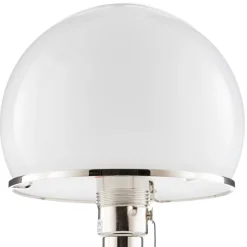 Wagenfeld-tafellamp met zwart gelakte voet