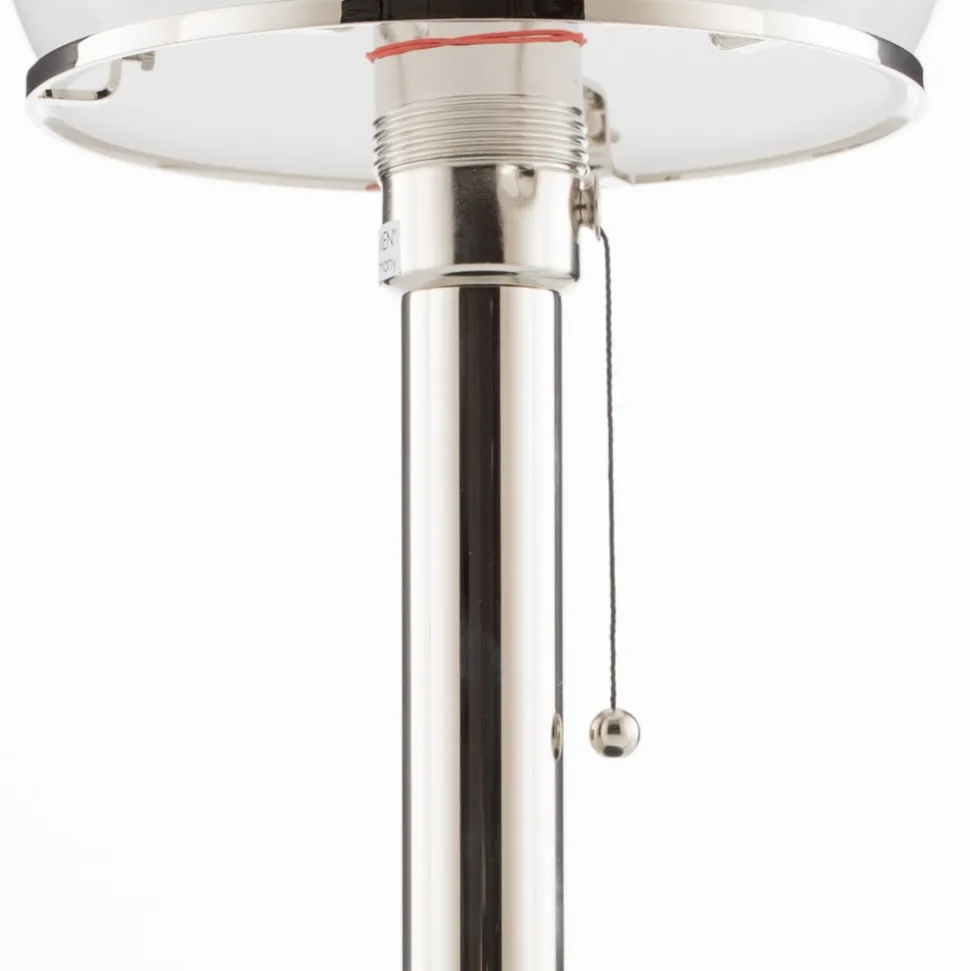 Wagenfeld-tafellamp met zwart gelakte voet