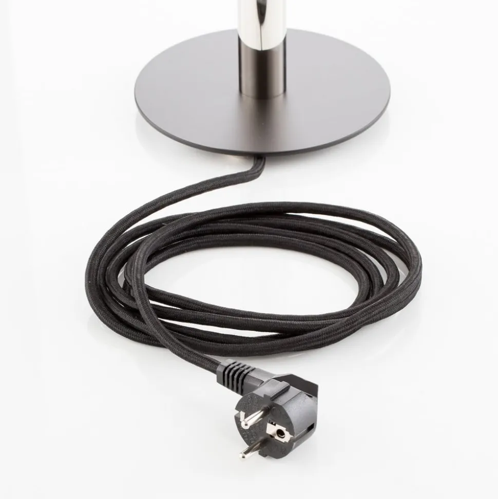 Wagenfeld-tafellamp met zwart gelakte voet