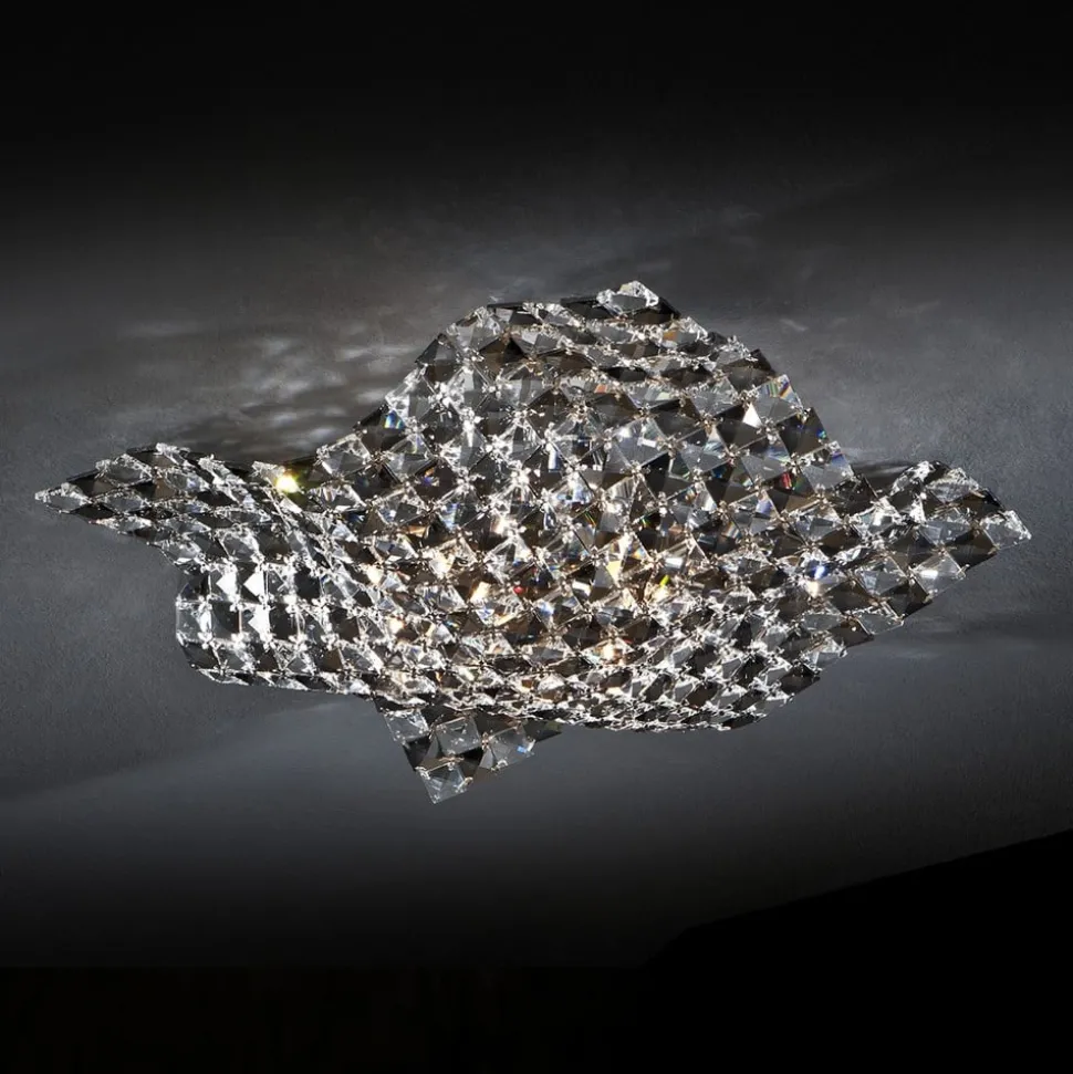 Wand- en plafondlamp Saten, kristal, 41 cm