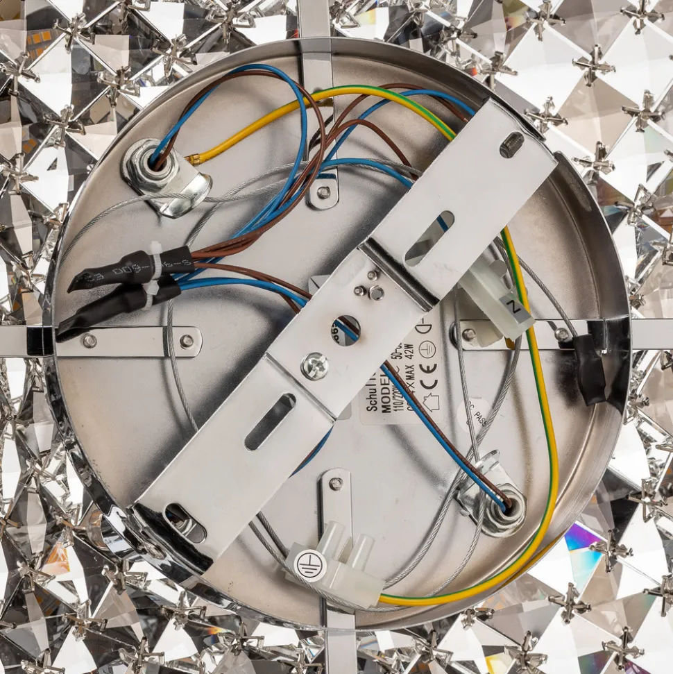 Wand- en plafondlamp Saten, kristal, 41 cm