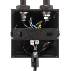 Wandlamp 1002 met stekker, 2-lamps, zwart