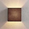 Wandlamp Adea van stof, 25 cm, vierkant, zwart