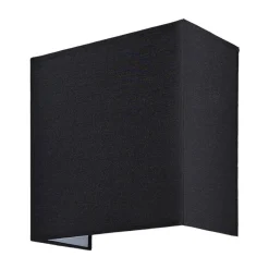 Wandlamp Adea van stof, 25 cm, vierkant, zwart