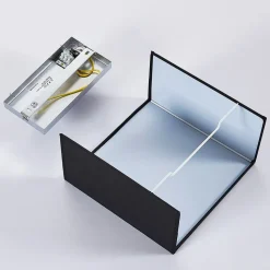 Wandlamp Adea van stof, 25 cm, vierkant, zwart