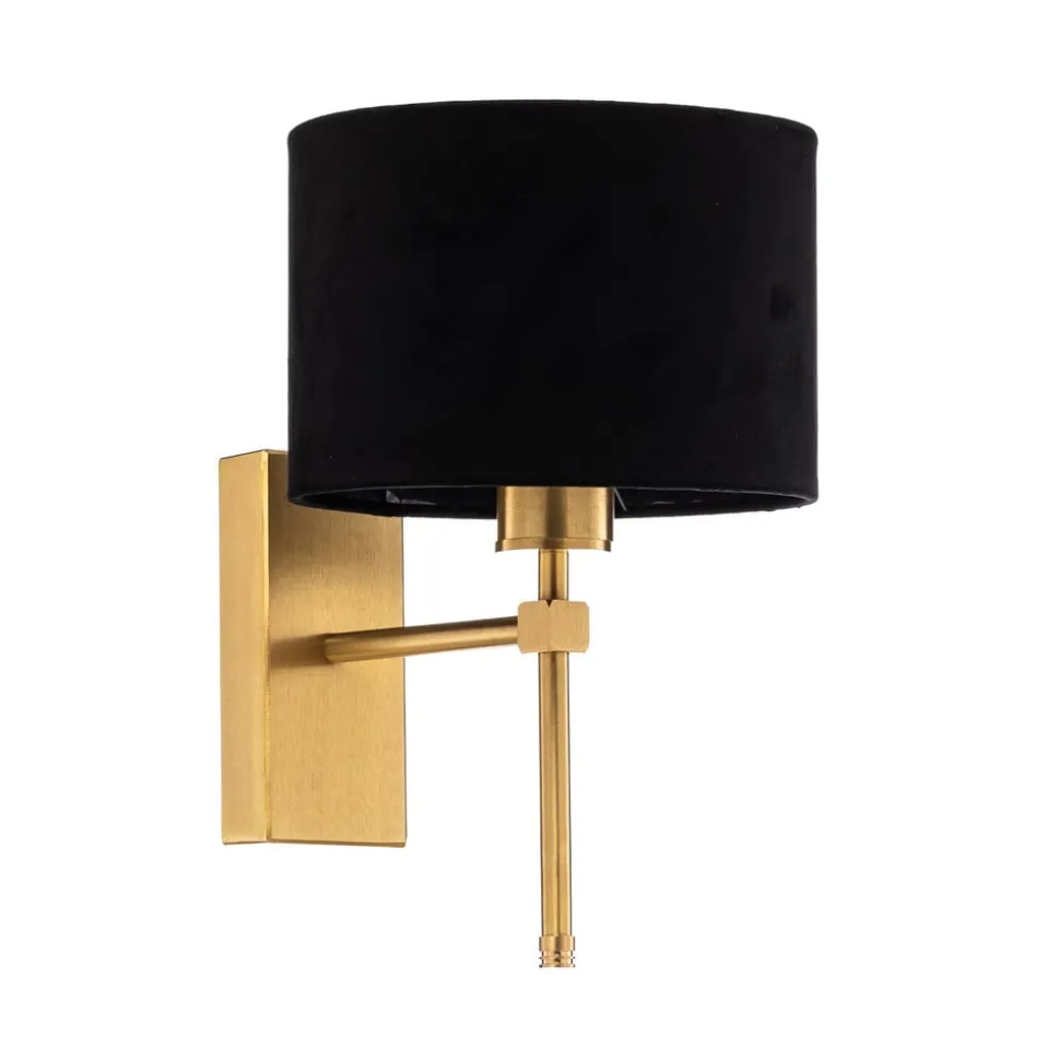 Wandlamp Adin, zwart/messing, 1-lamp