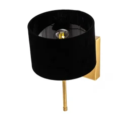 Wandlamp Adin, zwart/messing, 1-lamp