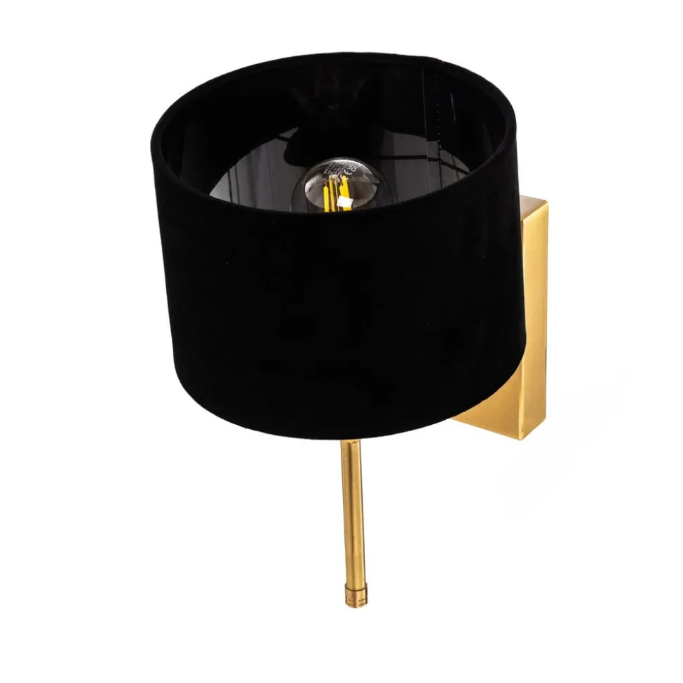 Wandlamp Adin, zwart/messing, 1-lamp