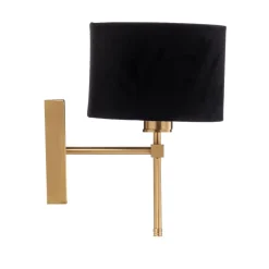 Wandlamp Adin, zwart/messing, 1-lamp