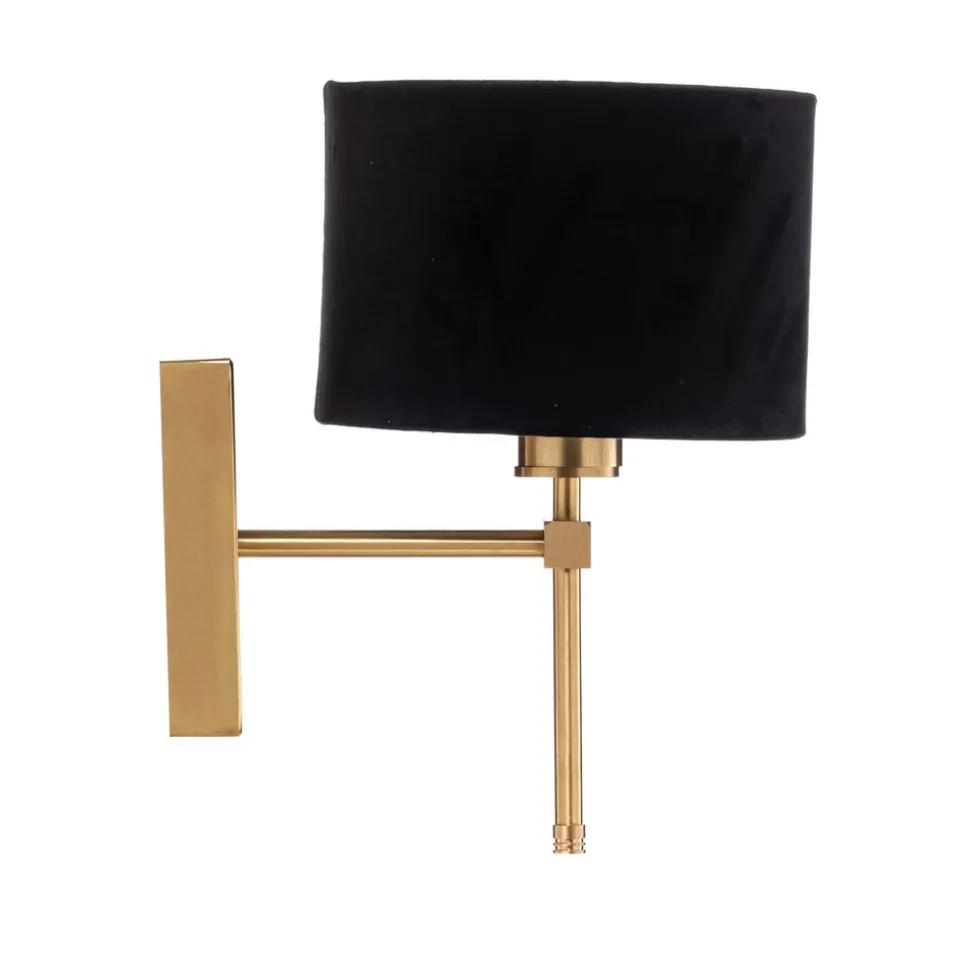 Wandlamp Adin, zwart/messing, 1-lamp