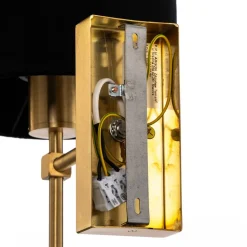 Wandlamp Adin, zwart/messing, 1-lamp