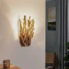 Wandlamp Agar met houten kap