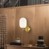 Wandlamp Alias, metaal goudkleurig, opaalglas, 1-lamp