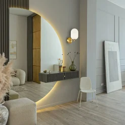 Wandlamp Alias, metaal goudkleurig, opaalglas, 1-lamp