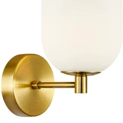 Wandlamp Alias, metaal goudkleurig, opaalglas, 1-lamp