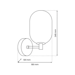 Wandlamp Alias, metaal goudkleurig, opaalglas, 1-lamp