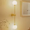 Wandlamp Alison, 2-lamps, messing/wit, 89 cm