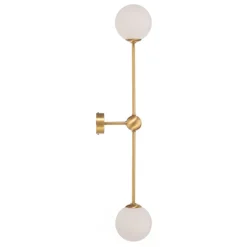 Wandlamp Alison, 2-lamps, messing/wit, 89 cm